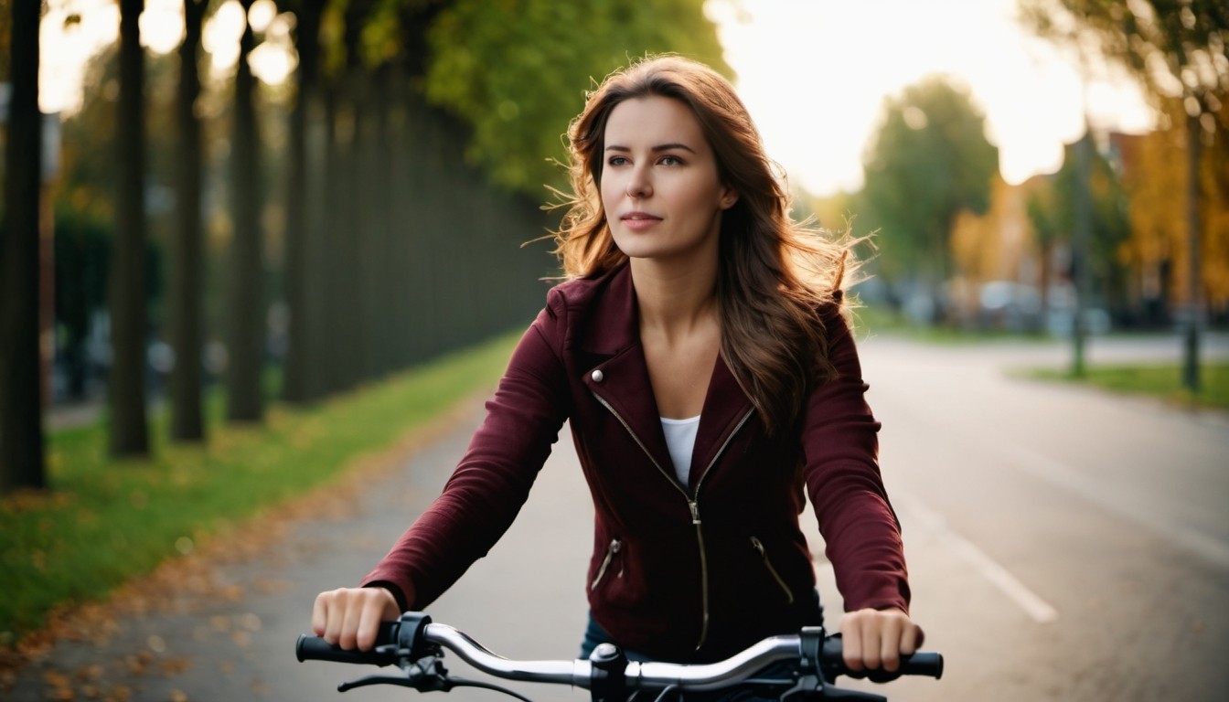 Woman on bike