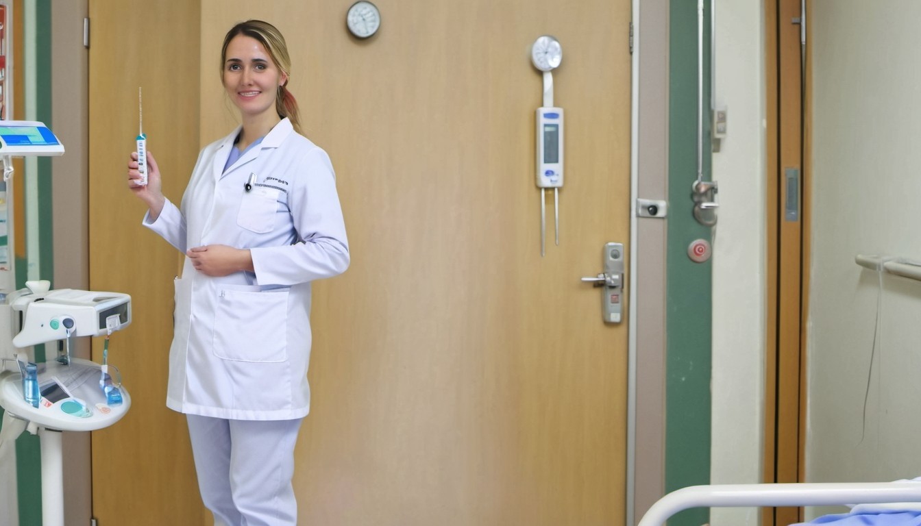 Nurse with thermometer