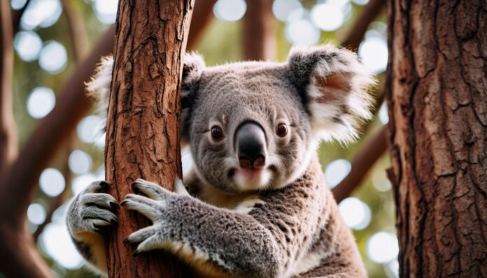 Koalas hug trees to lower their body temperature